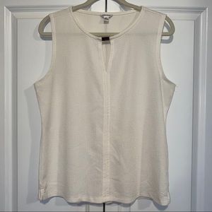 Calvin Klein Textured sleeveless blouse off-white